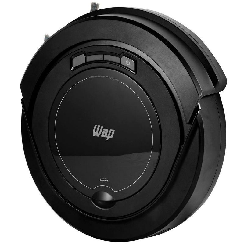Aspirador Robô Aspira, Passa Pano, Varre WAP W90 Preto Autonomia De Até 1h40 3 Modos De Limpeza Filtro Lavável Bivolt