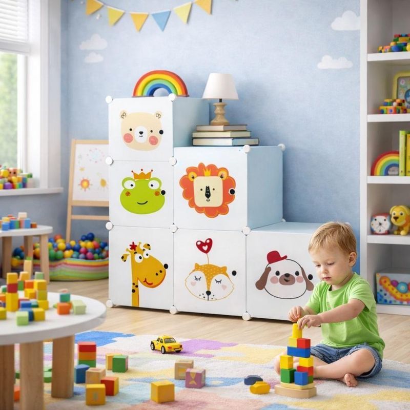 Armário Infantil 6 Portas Modular Roupas Brinquedo Sapato
