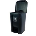 Lixeira Plástica Com Pedal 50l Cinza áreas Externas Grande - Nobre