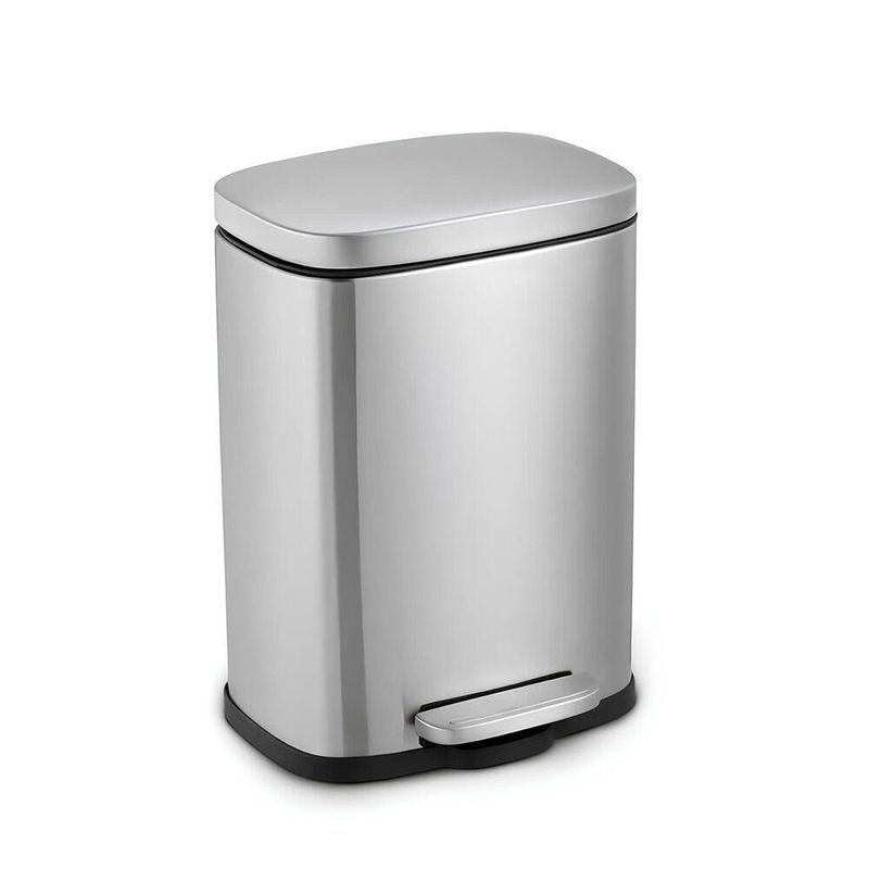 Lixeira De Pedal 5l Em Inox Com Balde Interno Removível