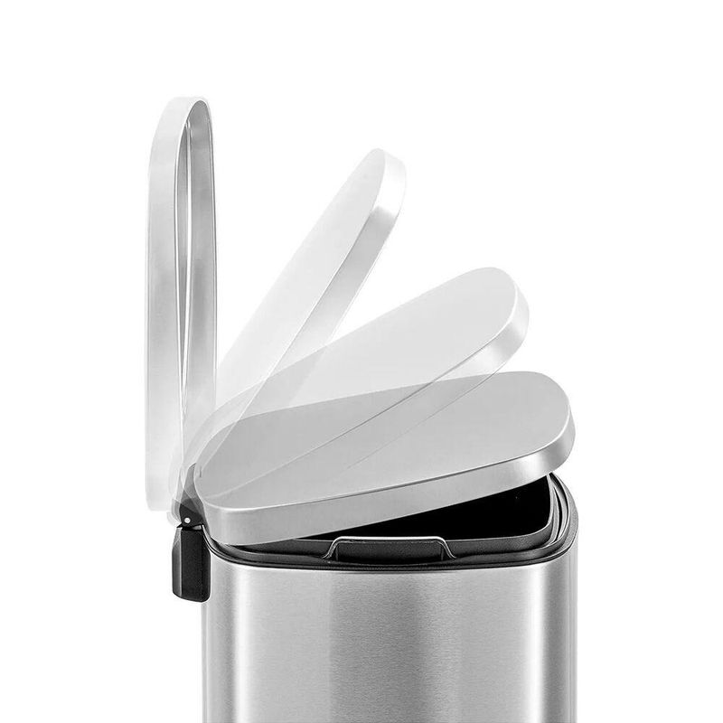 Lixeira De Pedal 5l Em Inox Com Balde Interno Removível
