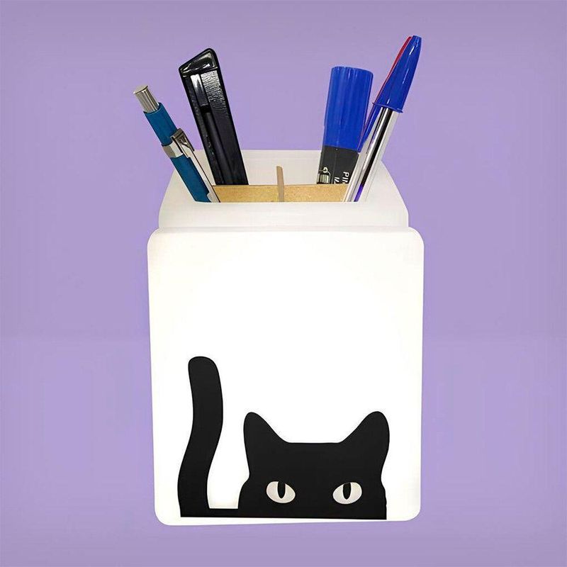 Organizador De Mesa Iluminado Cat Cute