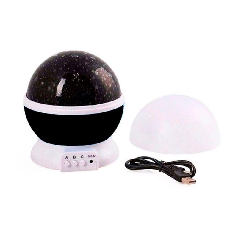 Luminária Projetor Estrelado 360º Galaxy Star Master – Luz Mágica Para Quarto E Festas Preto