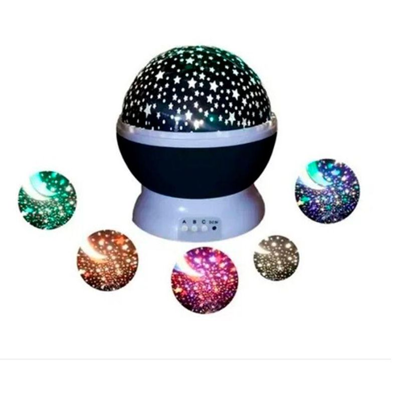 Luminária Projetor Estrelado 360º Galaxy Star Master – Luz Mágica Para Quarto E Festas Preto