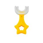 Escova De Dentes Infantil De Silicone Formato Em U 360 Graus Amarelo