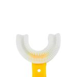 Escova De Dentes Infantil De Silicone Formato Em U 360 Graus Amarelo