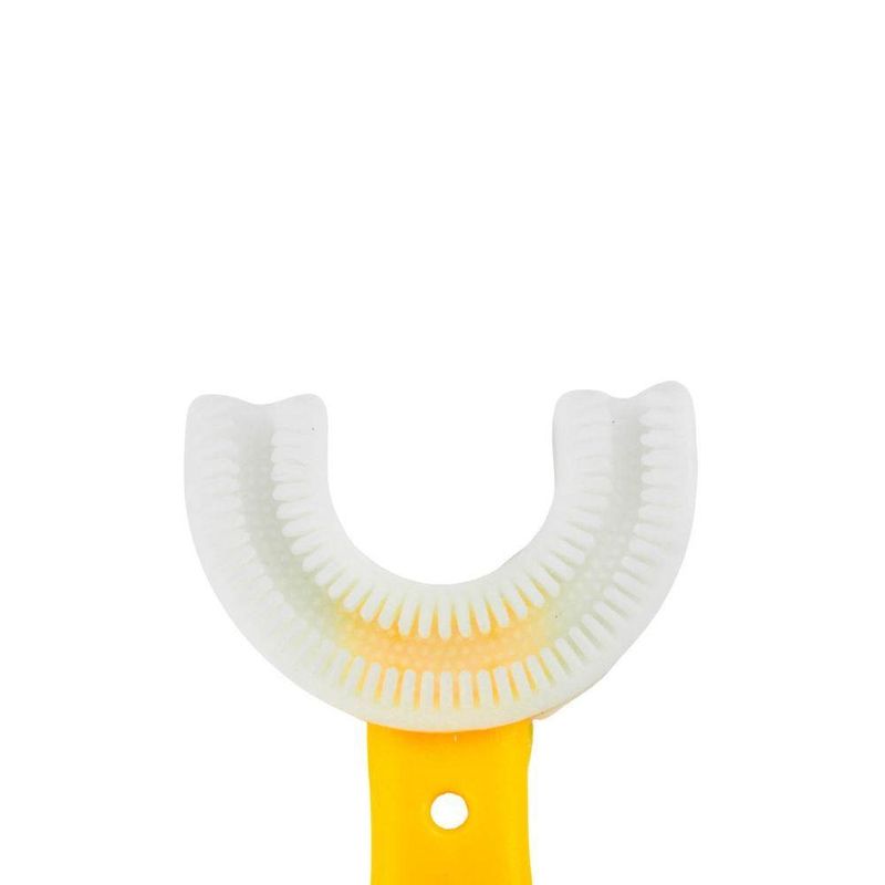 Escova De Dentes Infantil De Silicone Formato Em U 360 Graus Amarelo