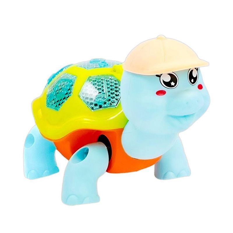Tartaruga Brinquedo Infantil Dançante Som Luz Crianças Bebe Interativoc/Luz E Música Para Bebês Azul