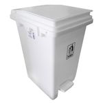 Lixeira Plástica Com Pedal 15l Branca Banheiros Cozinhas - Nobre