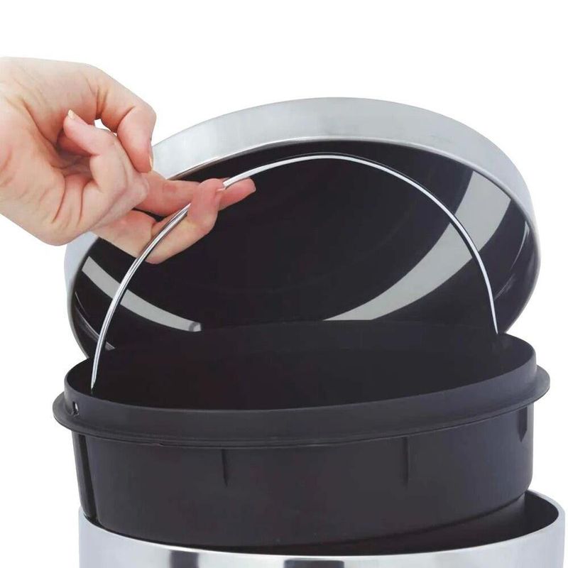 Lixeira Em Aço Inox Com Pedal E Balde Removível 5l ágata