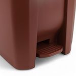 Lixeira Plástica Com Pedal 50l Marrom Grande áreas Externas - Nobre