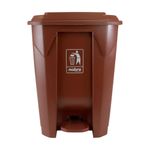 Lixeira Plástica Com Pedal 50l Marrom Grande áreas Externas - Nobre