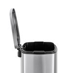 Lixeira Inox Retangular Com Pedal 12l Acabamento Escovado - Mood