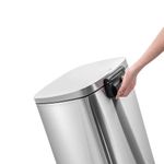 Lixeira Inox Retangular Com Pedal 12l Acabamento Escovado - Mood