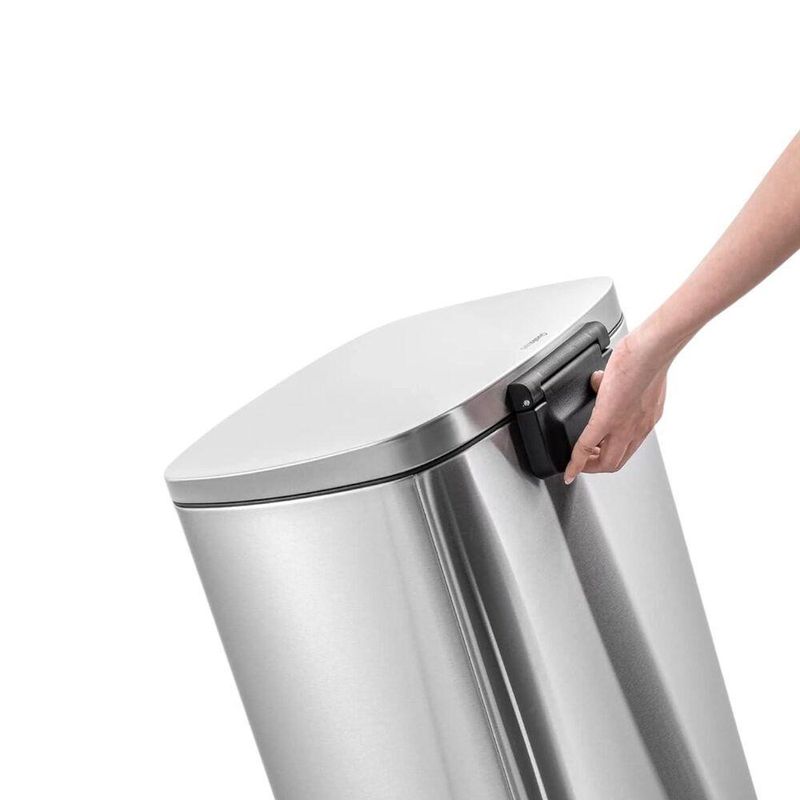 Lixeira Inox Retangular Com Pedal 12l Acabamento Escovado - Mood