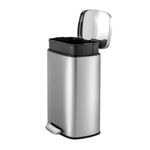 Lixeira Inox Retangular Com Pedal 12l Acabamento Escovado - Mood
