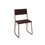 Cadeira de Jantar Angra Estofada Marrom Base Cobre Altura 85CM Largura 46CM
