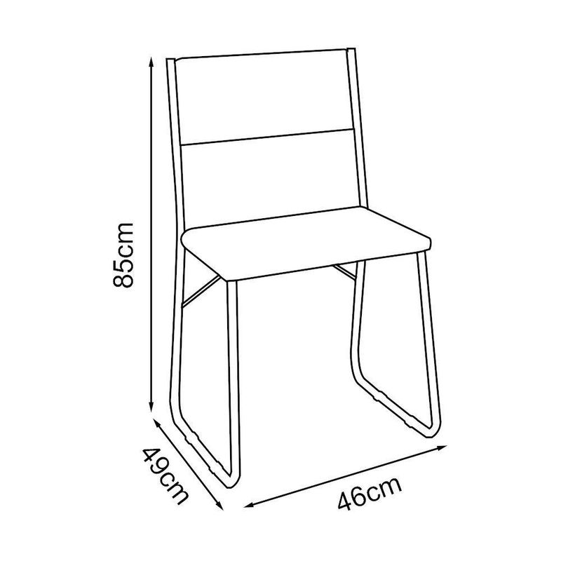 Cadeira de Jantar Angra Estofada Marrom Base Cobre Altura 85CM Largura 46CM