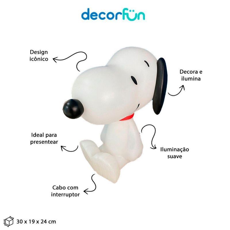 Luminária 3d Snoopy Peanuts Bivolt