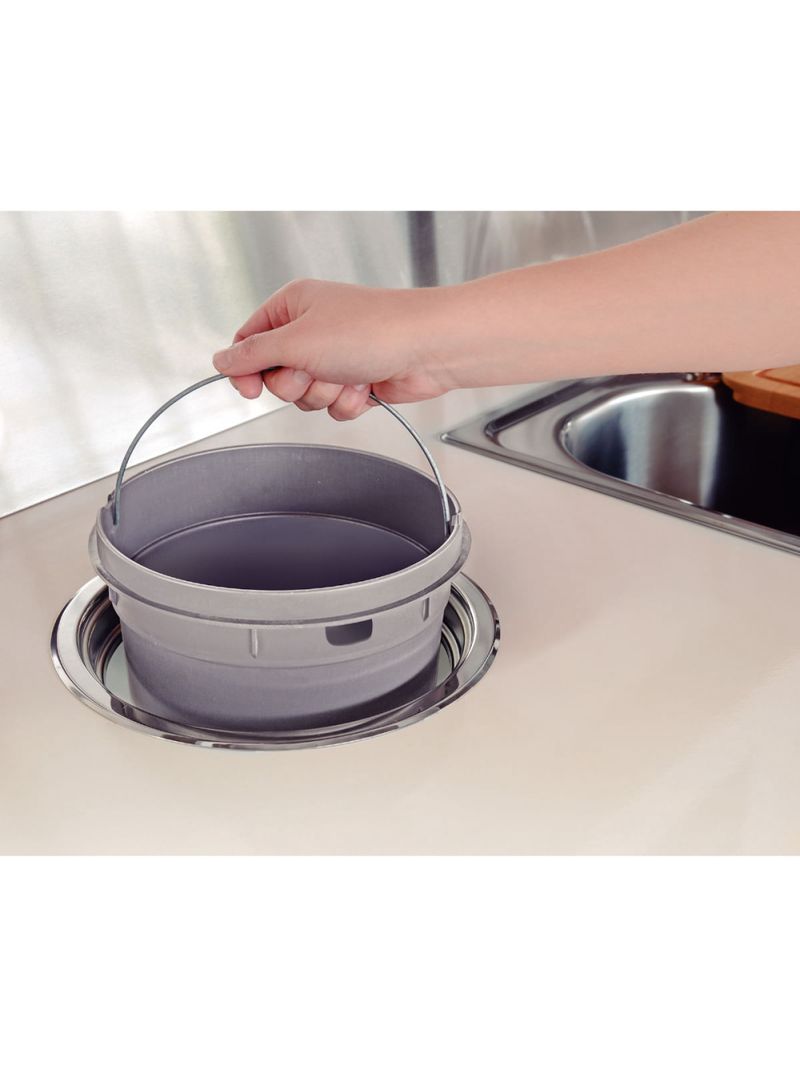 Lixeira de Embutir Tramontina Clean Round em Aço Inox com Balde Plástico 5 L
