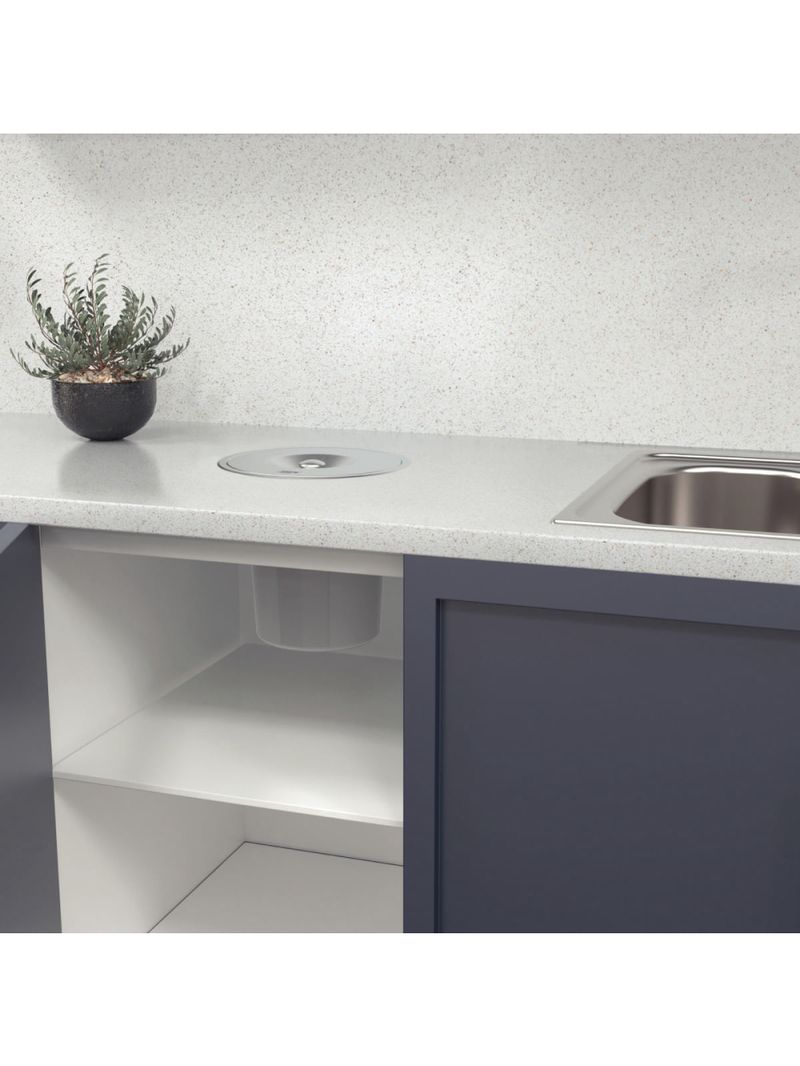 Lixeira de Embutir Tramontina Clean Round em Aço Inox com Balde Plástico 5 L