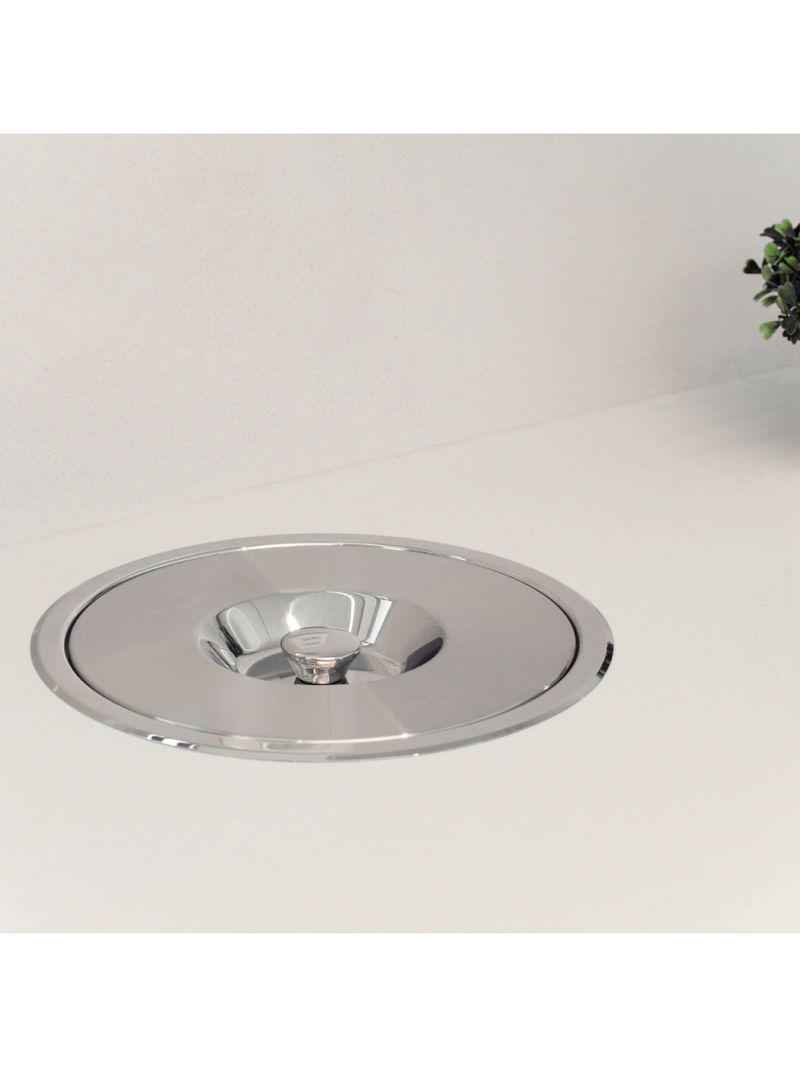 Lixeira de Embutir Tramontina Clean Round em Aço Inox com Balde Plástico 5 L