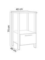 Mesa Auxiliar Para Escritório 01 Gaveta Industrial Batel D03 Freijó Preto Fosco - Lyam Decor