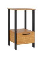 Mesa Auxiliar Para Escritório 01 Gaveta Industrial Batel D03 Freijó Preto Fosco - Lyam Decor