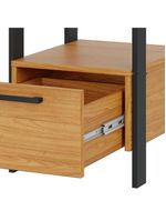 Mesa Auxiliar Para Escritório 01 Gaveta Industrial Batel D03 Freijó Preto Fosco - Lyam Decor