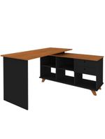 Mesa Para Escritório Home Office Escrivaninha Gold A02 Freijó Preto - Lyam Decor