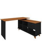 Mesa Para Escritório Home Office Escrivaninha Gold A02 Freijó Preto - Lyam Decor