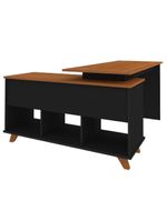 Mesa Para Escritório Home Office Escrivaninha Gold A02 Freijó Preto - Lyam Decor