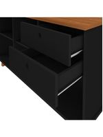 Mesa Para Escritório Home Office Escrivaninha Gold A02 Freijó Preto - Lyam Decor