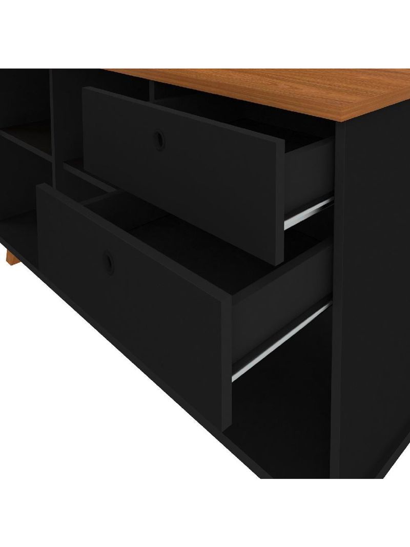 Mesa Para Escritório Home Office Escrivaninha Gold A02 Freijó Preto - Lyam Decor