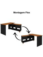 Mesa Para Escritório Home Office Escrivaninha Gold A02 Freijó Preto - Lyam Decor
