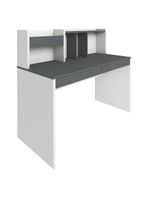 Mesa Para Escritório Escrivaninha Home Office Cefas A02 Grafito Branco - Lyam Decor