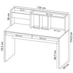 Mesa Para Escritório Escrivaninha Home Office Cefas A02 Grafito Branco - Lyam Decor