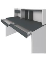 Mesa Para Escritório Escrivaninha Home Office Cefas A02 Grafito Branco - Lyam Decor