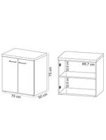 Balcão Para Escritório Home Office Multiuso 2 Portas Orly A02 Olmo Branco - Lyam Decor