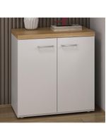 Balcão Para Escritório Home Office Multiuso 2 Portas Orly A02 Olmo Branco - Lyam Decor