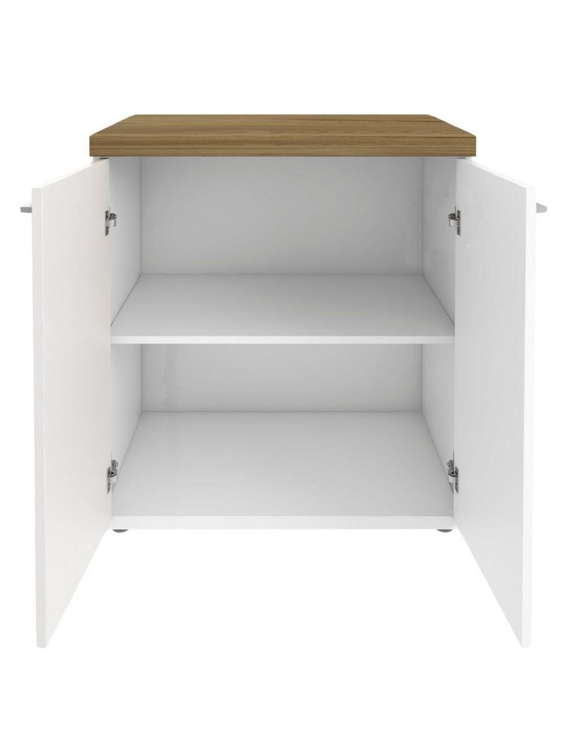 Balcão Para Escritório Home Office Multiuso 2 Portas Orly A02 Olmo Branco - Lyam Decor