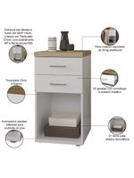 Gaveteiro Para Escritório Home Office 2 Gavetas Orly A02 Olmo Branco - Lyam Decor