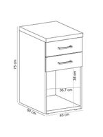 Gaveteiro Para Escritório Home Office 2 Gavetas Orly A02 Olmo Branco - Lyam Decor