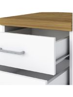 Gaveteiro Para Escritório Home Office 2 Gavetas Orly A02 Olmo Branco - Lyam Decor