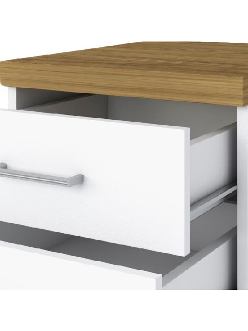 Gaveteiro Para Escritório Home Office 2 Gavetas Orly A02 Olmo Branco - Lyam Decor