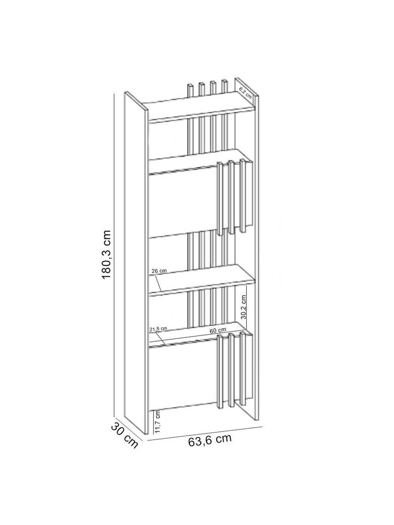 Estante Para Escritório Home Office Multiuso 2 Portas Sheld A02 Terraza - Lyam Decor