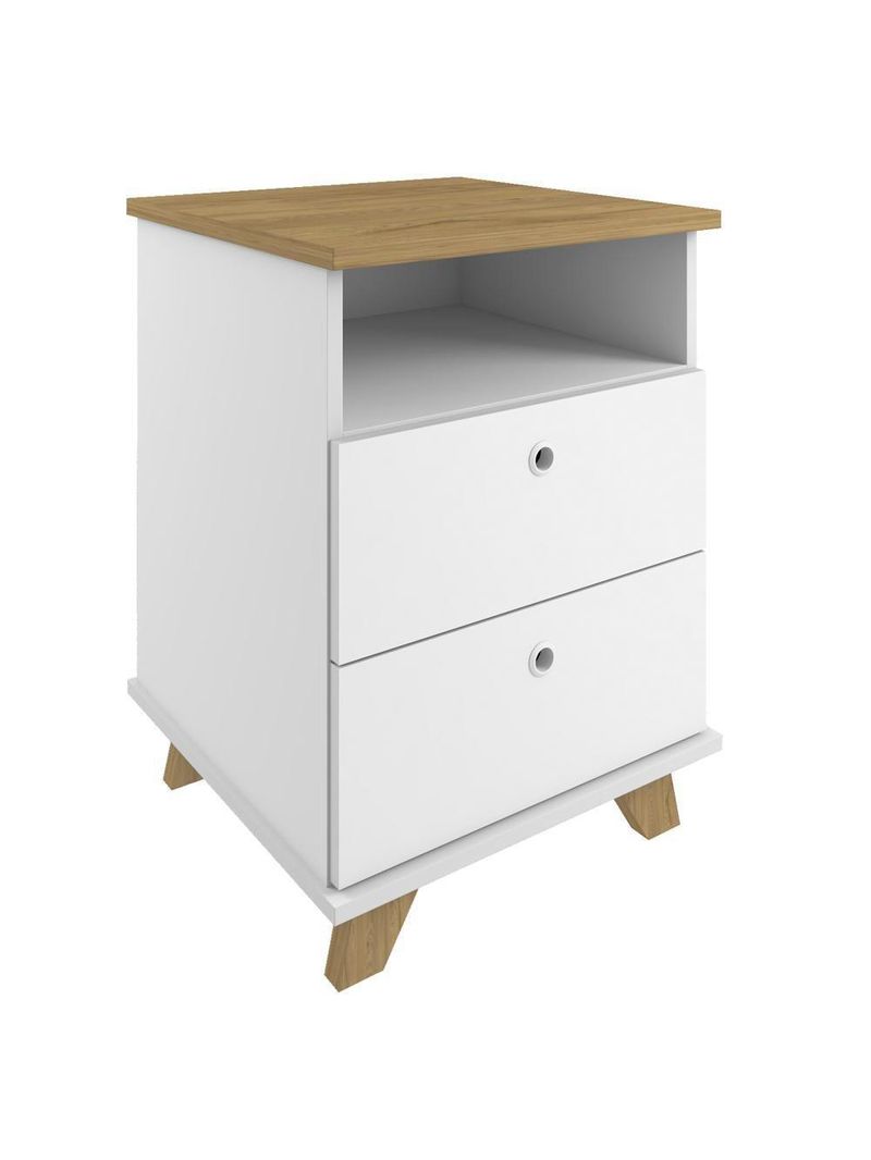 Gaveteiro Para Escritório Home Office 2 Gavetas Diem A02 Olmo Branco - Lyam Decor