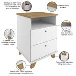 Gaveteiro Para Escritório Home Office 2 Gavetas Diem A02 Olmo Branco - Lyam Decor