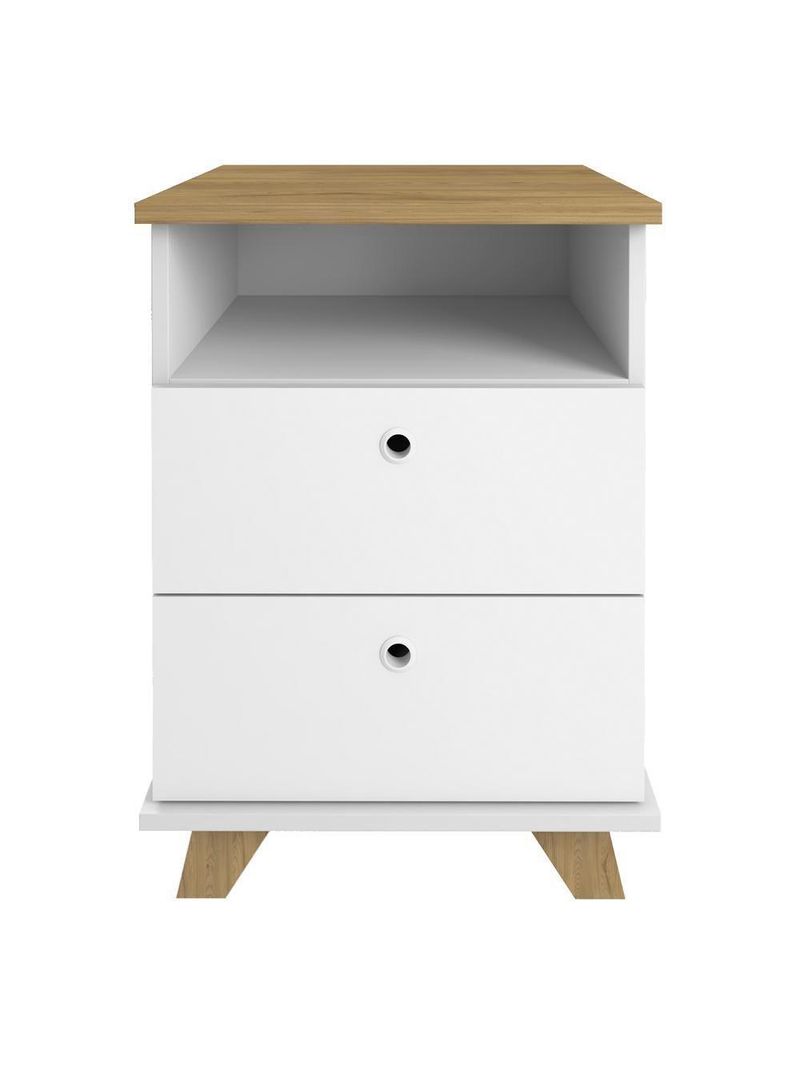Gaveteiro Para Escritório Home Office 2 Gavetas Diem A02 Olmo Branco - Lyam Decor