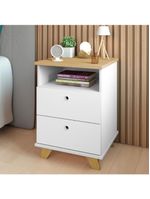Gaveteiro Para Escritório Home Office 2 Gavetas Diem A02 Olmo Branco - Lyam Decor